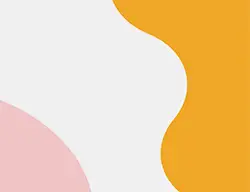 Astrazione con forme fluide bianche, rosa e gialle.